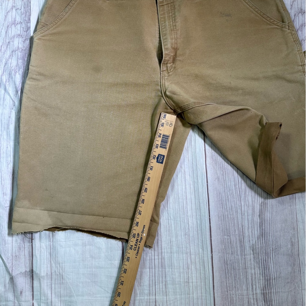 Men’s Vintage Made in the USA Carhartt B11 Carpenter Brown Canvas Cut Off Shorts - Picture 4 of 11